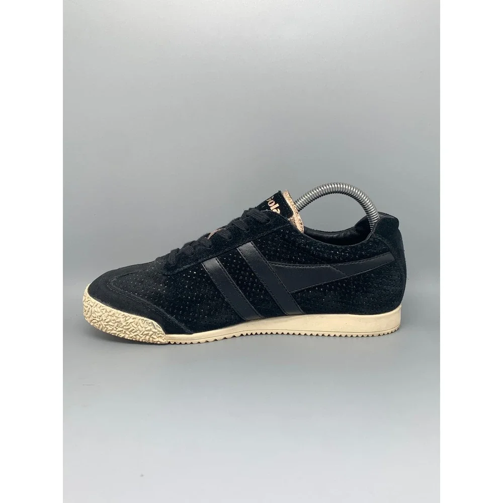 Gola Harrier Glimmer Suede Black Rose Gold Sneakers CLA190 Women's‎ Sz 8